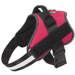 Bolux arnés para perro sin tirones, reflectante rojo, ideal para caminatas nocturnas.