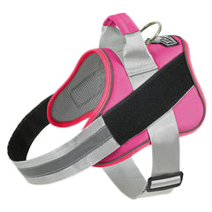 Bolux arnés para perro sin tirones con reflectante en fucsia, ideal para paseos nocturnos