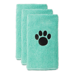 Bone Dry conjunto-toallas-mascotas-30x15-aqua: secado rápido y cómodo tras el baño.