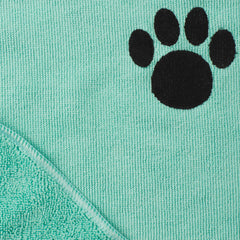 Bone Dry toalla-mascota-bordado-detalle-30x15-aqua: bordado elegante y uso diario.