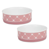 Bone Dry Trellis tazón huella rosado, ideal para comer con estabilidad.