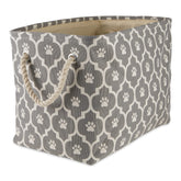 Bone Dry contenedor rectangular para mascotas con huella gris, ideal para organización