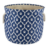 Bone Dry cesta pequeña redonda con trama de patitas, azul náutico, para juguetes