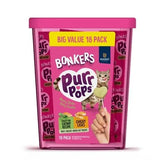Bonkers Purrpops chupete pollo hierba gatera visible, ideal para fortalecer el vínculo con tu gato.