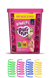 Bonkers Purrpops: paquete de golosinas para gatos mantiene frescura y recompensa durante el juego