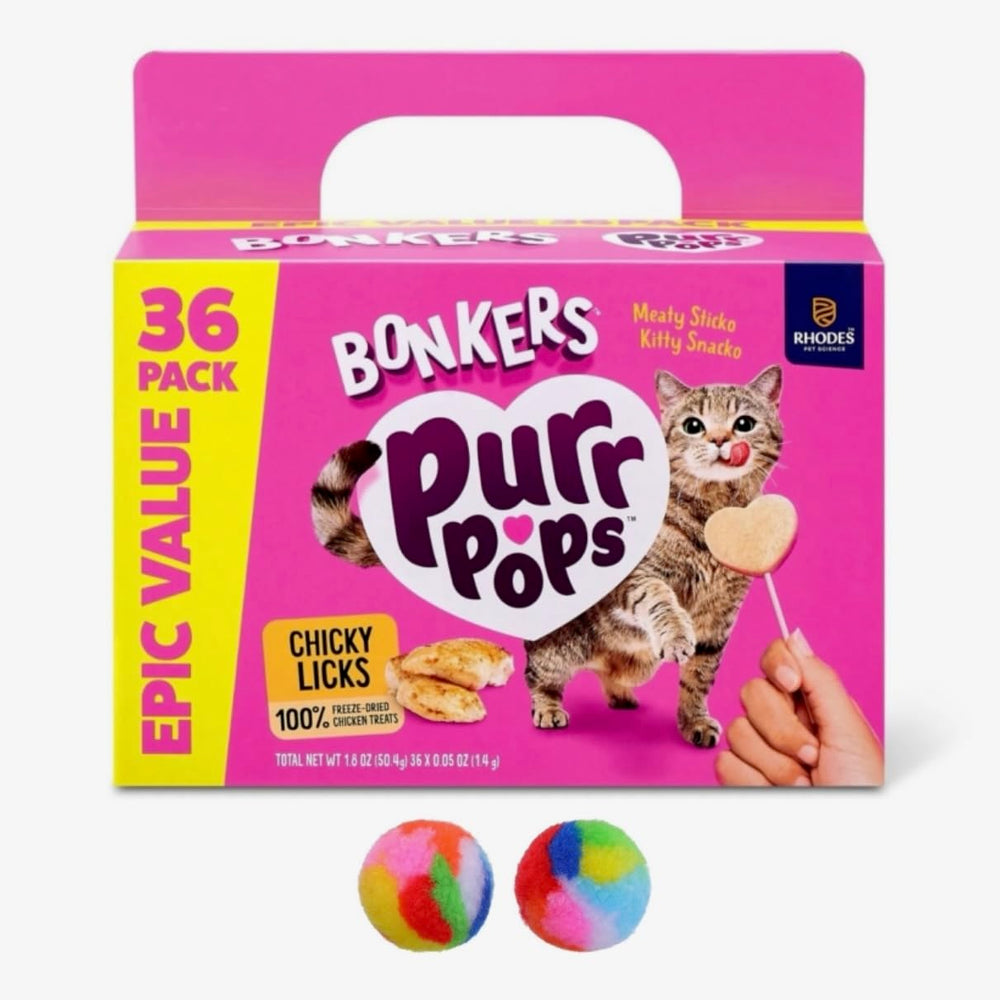 Bonkers Purrpops, piruleta de pollo, ideal para momentos de vínculo con tu gato.