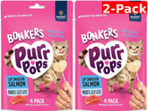 Bonkers Purrpops piruleta de salmón en empaque, snack conveniente para entrenamiento