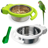 BNOSDM dos tazones para aves con perchero para alimentación cómoda