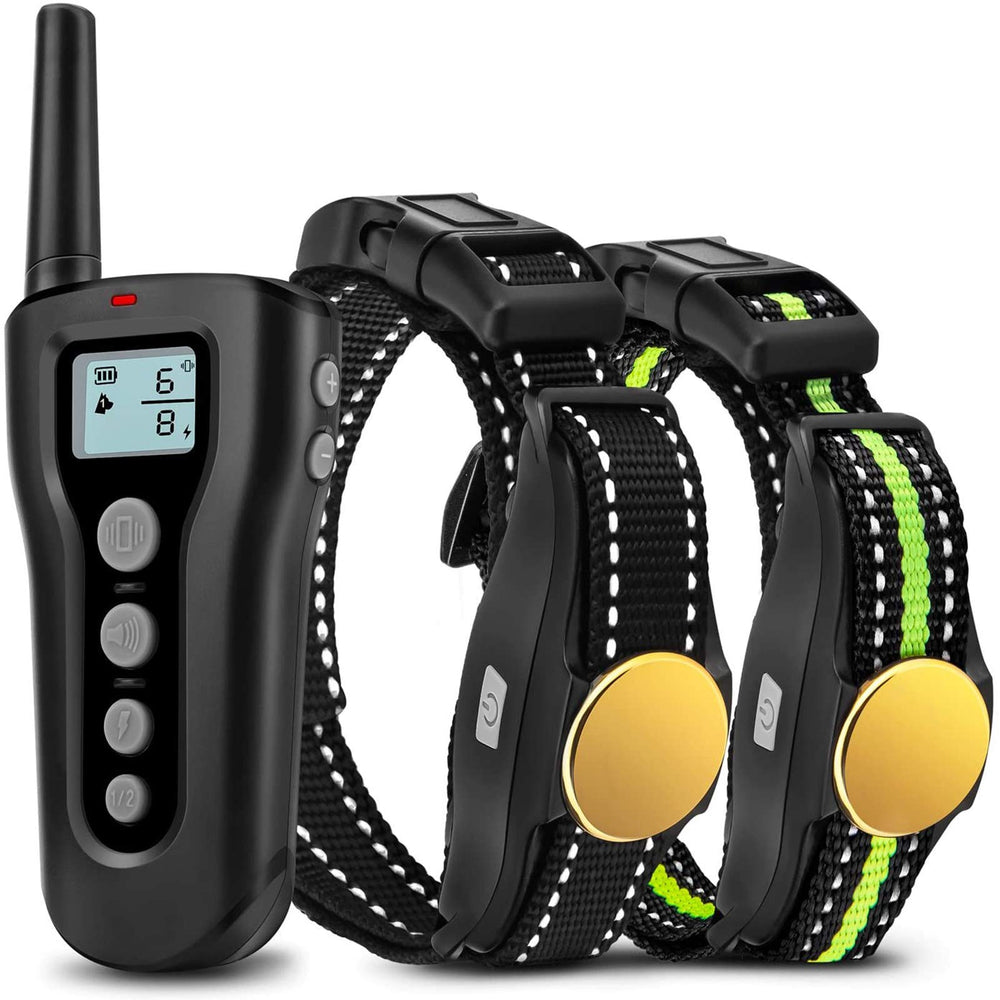 BOUSNIC collar-entrenamiento para dos perros con alcance de 1000 ft, ideal para exteriores.