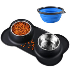 Bonve Pet cuencos doble acero inoxidable para comida y agua.