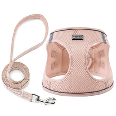 BOOMIBOO arnés perro rosa con ajuste cómodo para paseos seguros.