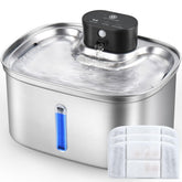 BOORCA fuente inalámbrica para gatos en acero inoxidable ofrece agua fresca sin cables.