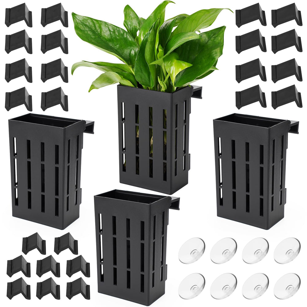 Portaplanta Borlech para acuario grande con ganchos para fijar plantas decorativas.