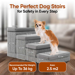 Bosque escaleras para perro plegables junto al sofá, almacenamiento práctico incluido