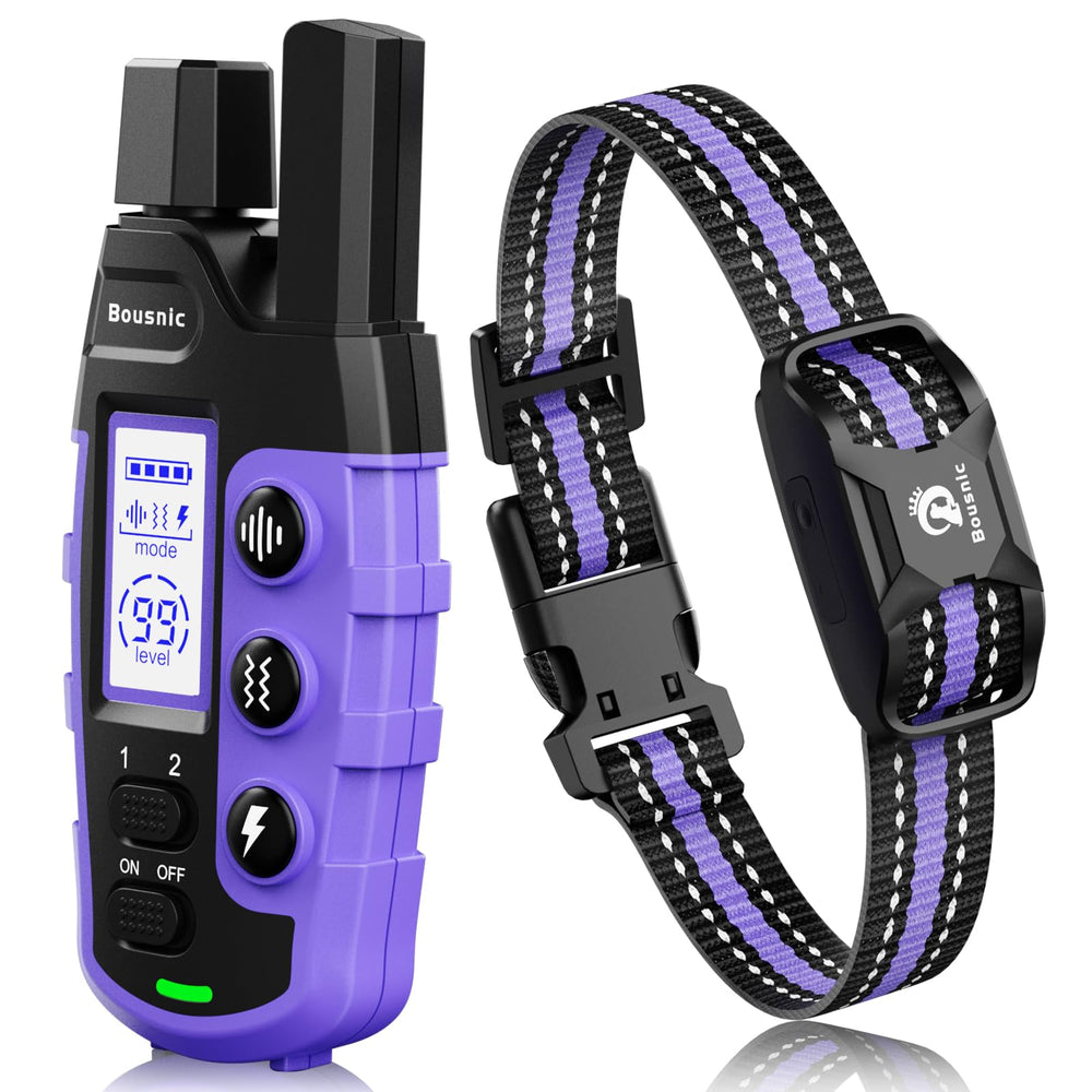BOUSNIC collar de adiestramiento con control remoto para entrenamiento a distancia seguro.