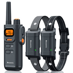 BOUSNIC collar con mando a distancia mostrando alcance de 4000 ft para entrenamiento.