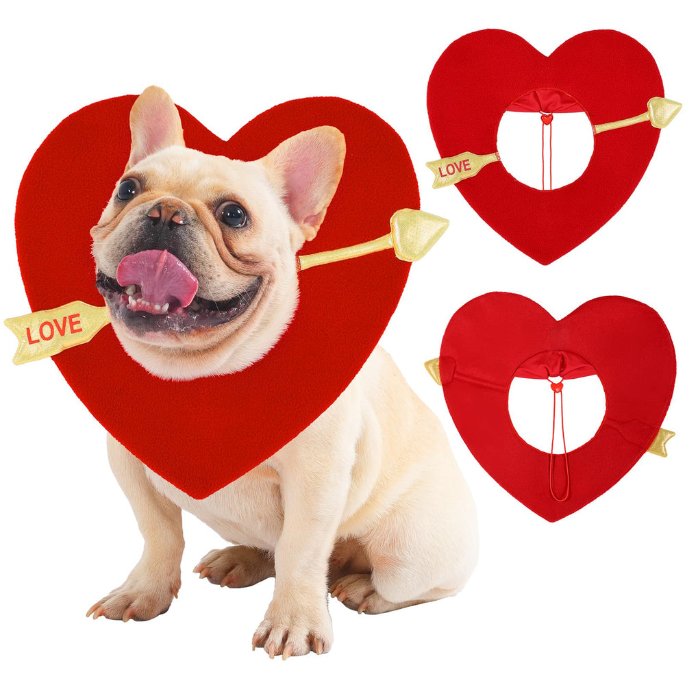 Boveco disfraz perrito san valentín con corazón rojo para sesiones de fotos.