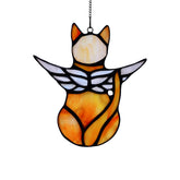BOXCASA Angel Cat Memorial con ala de ángel y gato naranja, recuerdo para el hogar.