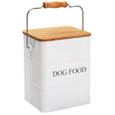 Brabtod contenedor de comida para perro con tapa de madera mantiene la frescura.