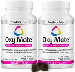 Breeder's Edge Oxy Mate para perros prenatales, masticables, apoyo diario