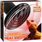 Briignite emisor calor cerámico 75W para reptiles, sin luz para descanso nocturno.