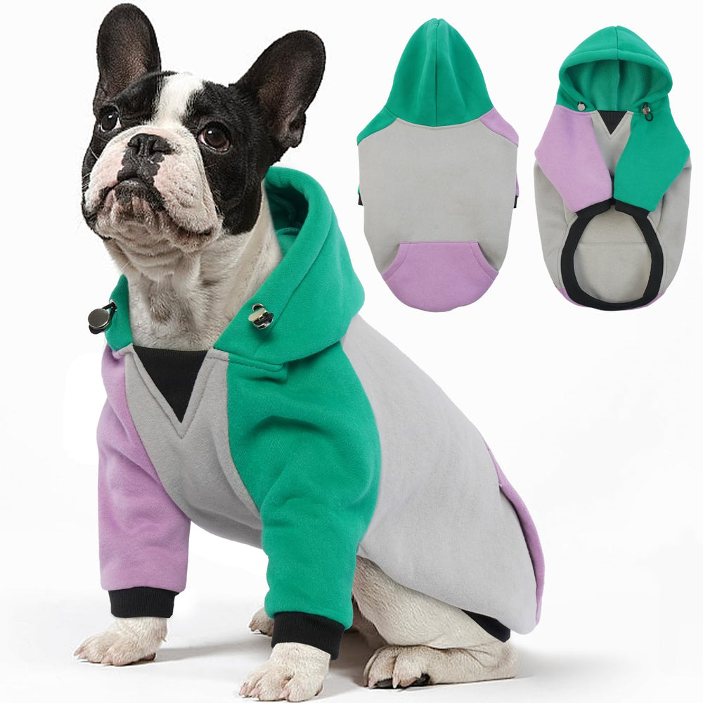 BRKURLEG Dog Hoodie con capucha y bolsillo para paseos cálidos.