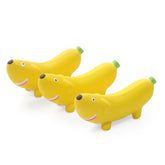 BRMDT banana juguete perro con sonido, juego interactivo de tres piezas.