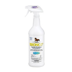 Bronco-e repelente de insectos para caballos, protección contra moscas y garrapatas durante el cuidado diario.