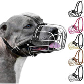 BRONZEDOG bozal de cesta para Pitbull, vista lateral con confort y control.