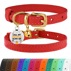 BRONZEDOG collar de cuero con cascabel, sensación suave y señal audible para localización.