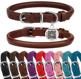 BRONZEDOG collar-cuero-enrollado-12-14-pulgadas: cómodo y duradero para uso diario.