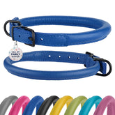 BRONZEDOG collar cuero enrollado 9-12 pulgadas, cómodo para pelaje largo