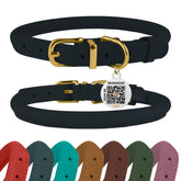 BRONZEDOG collar de cuero enrollado ajustable para perros, comodidad diaria.
