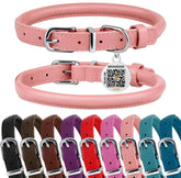 BRONZEDOG collar enrollado para perro de 16-18 pulgadas en rosa polvo: cómodo y seguro.