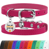 BRONZEDOG collar de cuero para gato con campana removible, uso diario seguro.