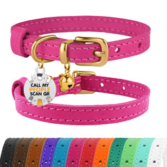 BRONZEDOG collar de cuero para gato con campana removible, ideal para uso diario.