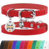 BRONZEDOG collar-cuero-gato-cascabel-removible para mayor seguridad y estilo diario.