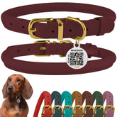 BRONZEDOG collar enrollado de cuero, cómodo y duradero para uso diario