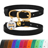 BRONZEDOG collar de cuero para gato negro y dorado, cómodo y duradero.