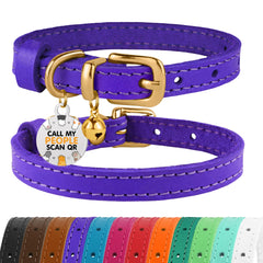 BRONZEDOG collar de cuero para gatos con campana removible, mayor visibilidad.
