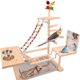 Parque de aves de madera BRSLAIF para ejercicio y juego seguro