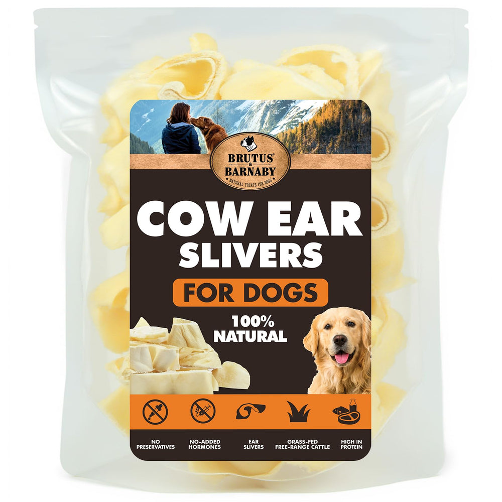 BRUTUS & BARNABY orejas de vaca gruesas para perros, snack natural y sabroso
