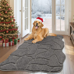 BSICPRO alfombra para puerta gris con diseño ondulado, ideal para recoger suciedad de las patas.