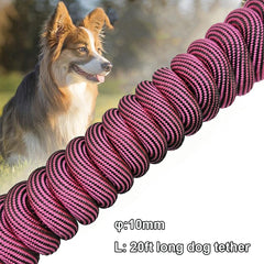 BTINESFUL cuerda para perros de 20 pies en rosa, ideal para patio y camping