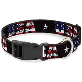 Collar Buckle-Down con estrella y banderas para paseos con estilo