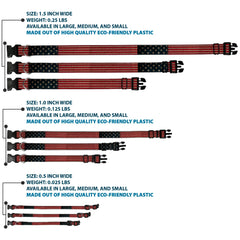 Collar plástico Buckle-Down con bandera de Estados Unidos, media pulgada, perfecto para perros activos.