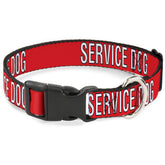 Collar Buckle-Down para perro con diseño vibrante en rojo, negro y blanco, perfecto para estilo diario