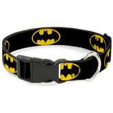 Collar Buckle-Down con Batman Escudo negro-amarillo para paseos con estilo