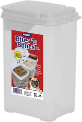 Buddeez contenedor para mascotas con tapa abatible mantiene las golosinas frescas.