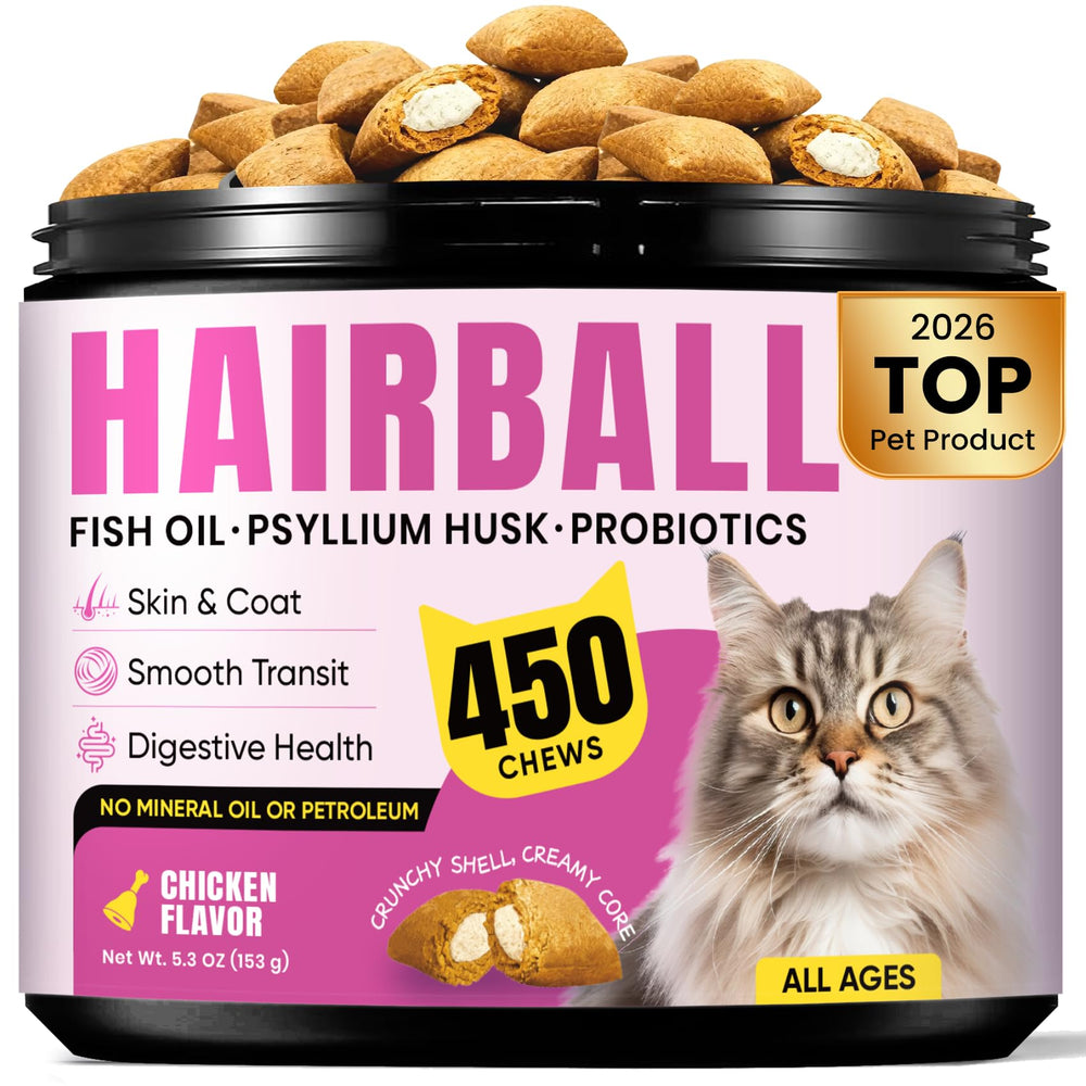 BuddyCheer bolas de pelo para gatos, empaque práctico para uso diario y sabor agradable.